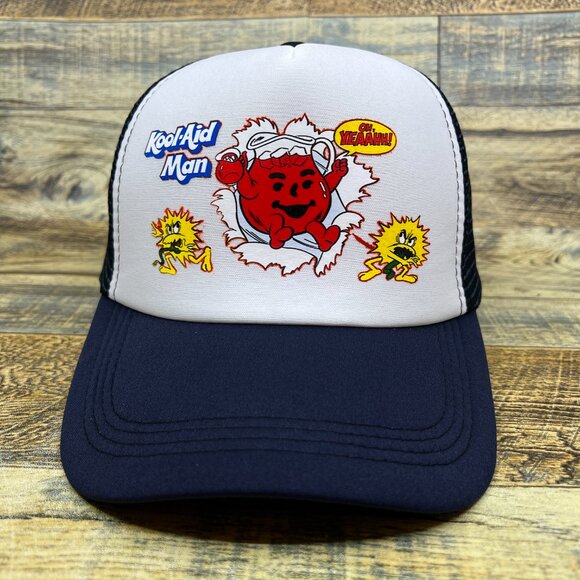 Kool Aid Man Unisex Trucker Hat Navy Snapback Oh Yeah Retro Drink Baseball Cap - Picture 2 of 5